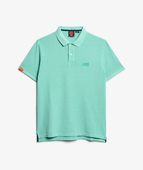 Superdry Vint Destroy Polo Tee Shirt Spearmint Green